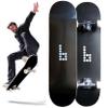 Braille Complete Skateboard for Adults Teens Boys & Girls Kids Skateboard: Standard Skateboard for Tricks 8 Inch x 31.5 Long Pro Skate Board, Full Grip Tape, 7 ply Canadian Maple Metal Trucks, Black view 1