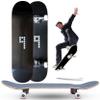 Braille Complete Skateboard for Adults Teens Boys & Girls Kids Skateboard: Standard Skateboard for Tricks 8 Inch x 31.5 Long Pro Skate Board, Full Grip Tape, 7 ply Canadian Maple Metal Trucks, Black view 2