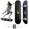 Braille Complete Skateboard for Adults Teens Boys & Girls Kids Skateboard: Standard Skateboard for Tricks 8 Inch x 31.5 Long Pro Skate Board, Full Grip Tape, 7 ply Canadian Maple Metal Trucks, Black view 4