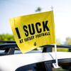 TrophySmack I Suck At Fantasy Football Car Flag, Embarrassing Loser Award - Yellow view 2