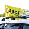 TrophySmack I Suck At Fantasy Football Car Flag, Embarrassing Loser Award - Yellow view 3