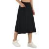 ANIVIVO Women's 28" Long Skorts Skirts Midi Length Skirt Modest Active Travel Skorts with 3 Pockets(All Black,3XL) view 1