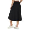 ANIVIVO Women's 28" Long Skorts Skirts Midi Length Skirt Modest Active Travel Skorts with 3 Pockets(All Black,3XL) view 2