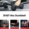 Dumbbell Rubber Coated Hex Dumbbells, Home Gym Training Hex Dumbbell with Metal Handle 20lbs view 3