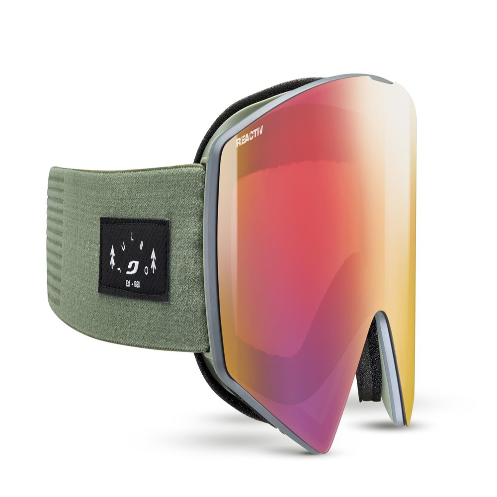 Julbo Razor Edge REACTIV Goggles Goggles - Gray/Green Frame - Rose w/Pink Mirror Lens (REACTIV 1-3 High Contrast)