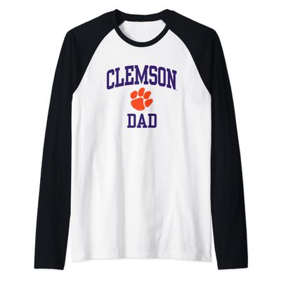 Clemson Tigers Dad Icon Officially Licensed Raglan Baseball Tee