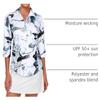 Tanst Sky Golf Polo for Women, Women's UPF 50 3/4 Sleeve Tops Quarter Zip Collared Curvy Hem Activewear Tennis Yoga Workout Running Loose Dry Fit Athletic Clothing Wash Painting XX-Large view 4