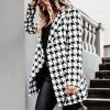 ZYXTIM Fashion Flannel Jackets for Women Classic Fit Metal Double Breasted Wool Blend Plaid Peacoat Notch Lapel Overcoat view 3