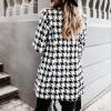 ZYXTIM Fashion Flannel Jackets for Women Classic Fit Metal Double Breasted Wool Blend Plaid Peacoat Notch Lapel Overcoat view 4