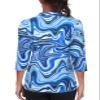 Tanst Sky Women's 3/4 Sleeve Polo Shirts, Golf Top for Woman Quarter Zip Collared Curvy Hem UPF 50 Workout Tennis Yoga Running Ladies Quick Dry Fitted Comfy Athletic Clothes Blue Medium view 2