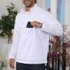 Opomelo Men's Athletic Quarter Zip Pullover Golf Hiking Running Lightweight Jacket Workout Sweatshirt With Pocket White view 4