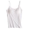 ANUFER Womens 3 Pieces Basic Camisole Adjustable Strap Vest Tank Tops with Built-in Shelf Bra Stretch Undershirts White + White + White 4XL view 2