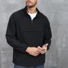Opomelo Men's Athletic Quarter Zip Pullover Golf Hiking Running Lightweight Jacket Workout Sweatshirt With Pocket Black view 4