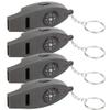 4Pcs 4 in 1 Emergency Whistle with Thermometer Magnifier Portable Survival Multitool for Outdoor Hiking Camping Fishing (4PCS) view 1