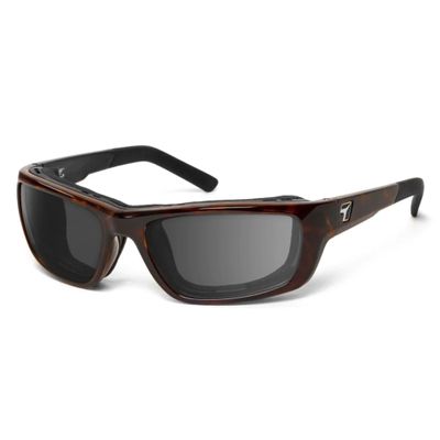 7 EYE VENTUS Wind Blocking Padded Foam Polarized Sunglasses for Outdoors, 100% UVA + UVB Protection, Tortoise Frame-Polarized Gray Lenses