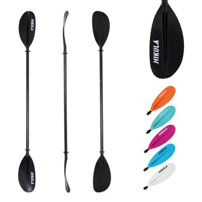 HIKULA Kayak Paddles Aluminum Shaft Paddle with Nylon Blades, Floating Adjustable Kayaking Oars, 3 Piece, 220-240cm/86-94 Inches,Black/Rose/Teal