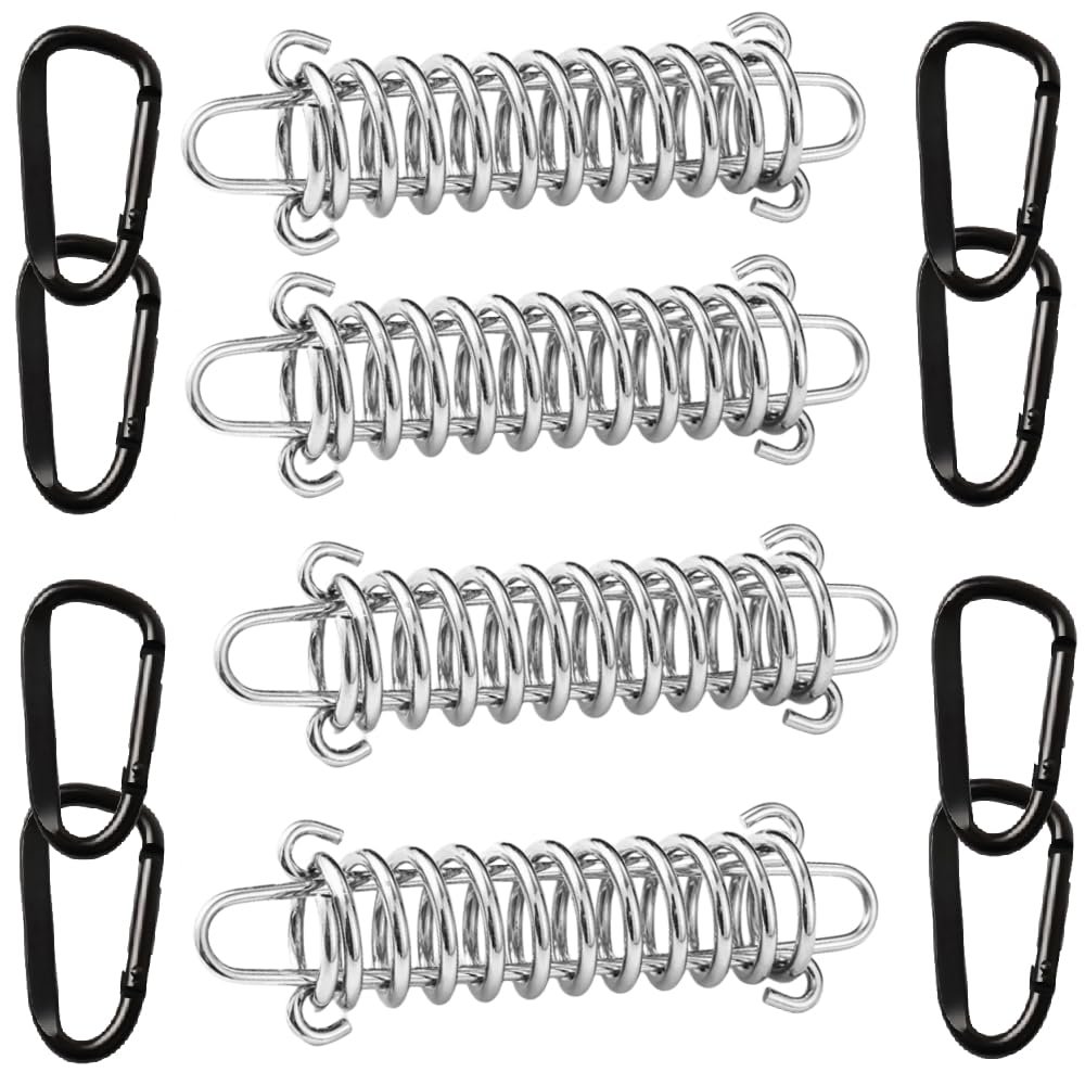 Metal Spring Buckle Dog Leash - Portable, Multi-Function, Shock Absorbing, 8PCS Snap Hooks