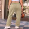 AUTOMET Women's Wide Leg Sweatpants Fleece Lined Baggy Straight Leg Lounge Pants Fall Outfits Athletic Joggers with Pockets Beige S view 4
