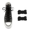 UamGlsob 5/16" Wide Elastic Shoe Laces Replacement Laces for Converse High Tops Sneakers, Stretch Flat Shoelaces Shoe Strings (Black-02, 54''/140cm) view 1
