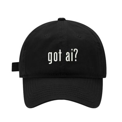 LexiuYibai Mens Baseball Caps Embroidered Got AI? Adjustable Dad Hat Washed Cotton (Black,7 1/2)
