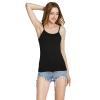 ANUFER Womens 3 Pieces Basic Camisole Adjustable Strap Vest Tank Tops with Built-in Shelf Bra Stretch Undershirts Black + White + Nude 4XL view 2