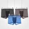 SWJGLITTR Men's Ice Silk Striped Underwear Breathable Seamless Boxer Briefs Mesh Elastic Underpants (Blue A 1pc,XX-Large) view 3