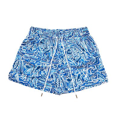 BOOMLEMON Mens Mesh Graphic Print Shorts Casual Workout Cool Shorts Gym Basketball Running Short Pants(Pigments Blue XL)
