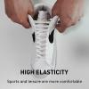 UamGlsob 5/16" Wide Elastic Shoe Laces Replacement Laces for Converse High Tops Sneakers, Stretch Flat Shoelaces Shoe Strings (White-02, 45''/115cm) view 2