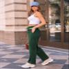 AUTOMET Women's Wide Leg Sweatpants Fleece Lined Baggy Straight Leg Lounge Pants Fall Outfits Athletic Joggers with Pockets XmasGreen S view 3
