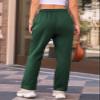 AUTOMET Women's Wide Leg Sweatpants Fleece Lined Baggy Straight Leg Lounge Pants Fall Outfits Athletic Joggers with Pockets XmasGreen S view 4