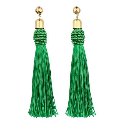 Bohemian Long Tassel Dangle Earrings For Women Red Black Silk Fabric Drop Statement Earring Ethnic Fashion Jewelry Gift (Color : EA086-01)