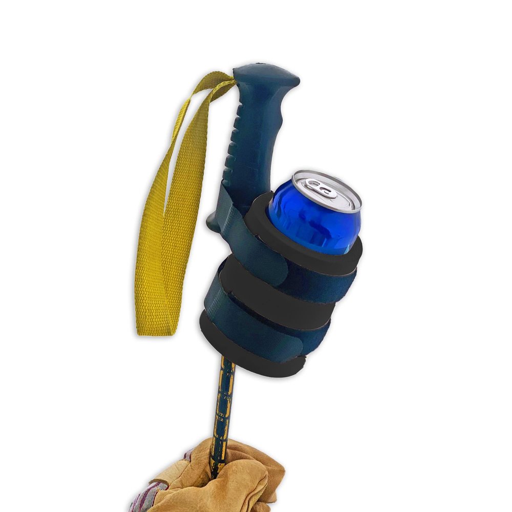 BeerSki Ski Pole Beer Holder - The PRO (Regular 12oz, Pro, Black)