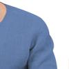 Maiyifu-GJ Men's Linen Cotton Henley Long Sleeve Shirts Casual V Neck Solid Color Sweatshirt Breathable Workout Blouses (Blue,XX-Large) view 3