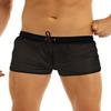 Rswnyirn Men's Drawstring See-Through Swim Trunks Boxer Beach Shorts Swimsuits Quick Dry Loose Underwear Black Small view 4