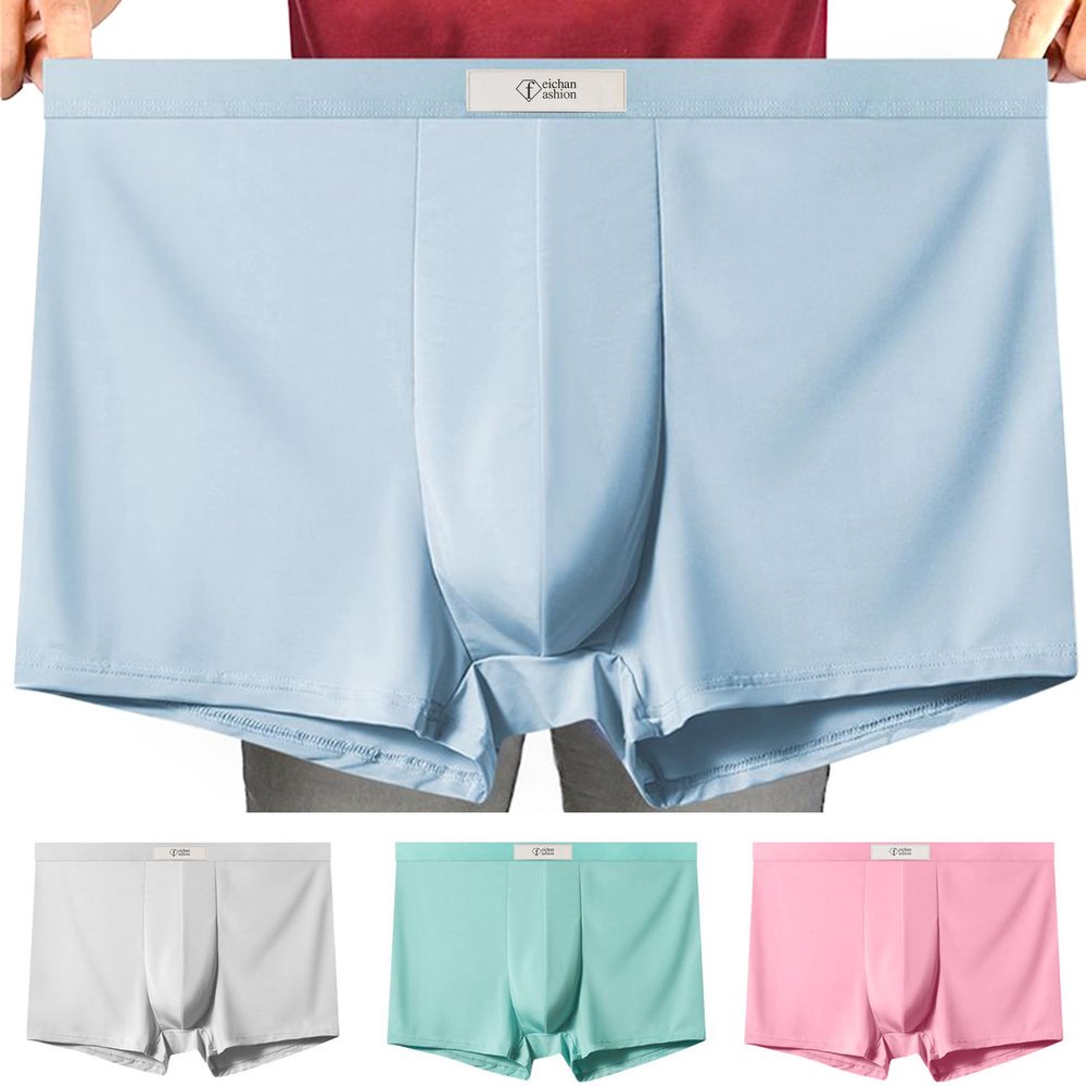 feichan ashion Men's Ice Silk Underwear, Soft Cool Underwear, Breathable Comfortable Sports Boxer Briefs men (S, 601)