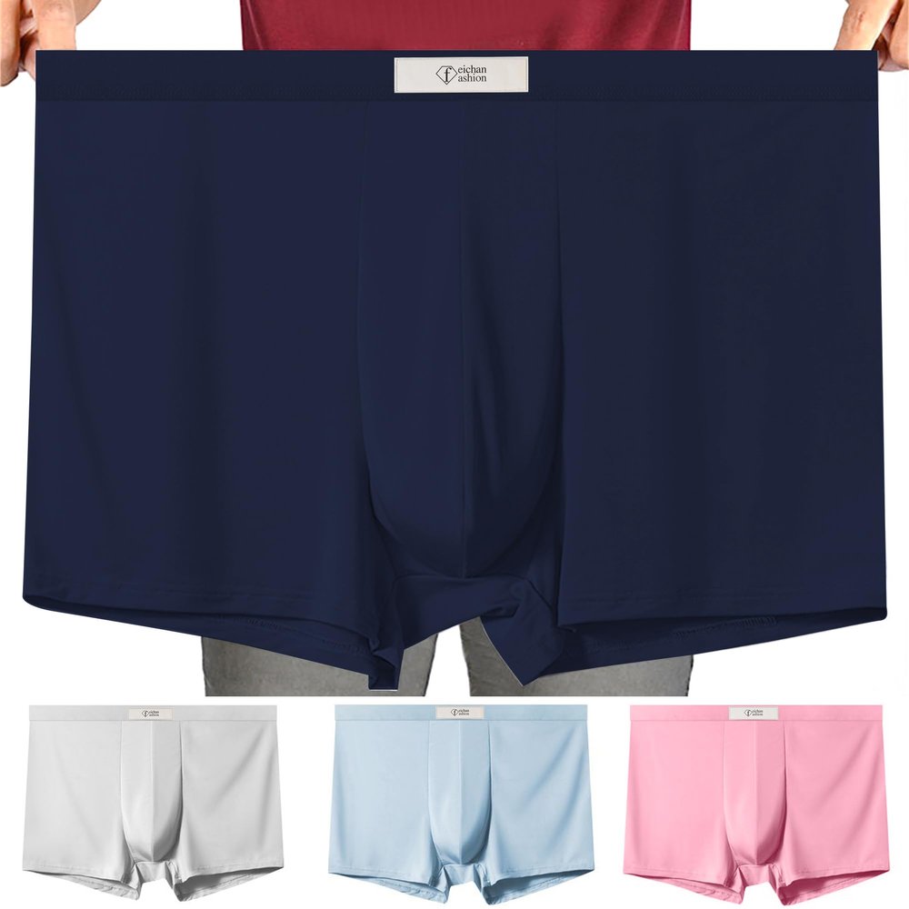 feichan ashion Men's Ice Silk Underwear, Soft Cool Underwear, Breathable Comfortable Sports Boxer Briefs men (XS, 602)