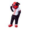 Red Sports Dog furry fursuit Mascot Costume Cosplay Cartoon Character view 2