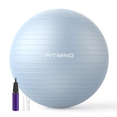 FITMIND_ Extra Thick Exercise Ball Yoga Ball 22in/26in/30in for Workout Pregnancy Stability,Anti-Burst and Slip Resistant Swiss Ball with Pump for Yoga, Pilates, Fitness,Birthing,Physical Therapy