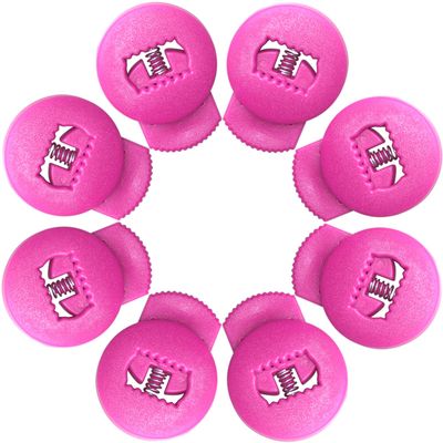 Jomeya Glove Locks, 8 Pack Baseball Glove Lace Locks, No More Knots Required, Universal Fit for Baseball and Softball Gloves (Pink)
