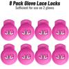 Jomeya Glove Locks, 8 Pack Baseball Glove Lace Locks, No More Knots Required, Universal Fit for Baseball and Softball Gloves (Pink) view 4