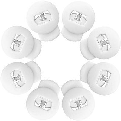 Jomeya Glove Locks, 8 Pack Baseball Glove Lace Locks, No More Knots Required, Universal Fit for Baseball and Softball Gloves (White)