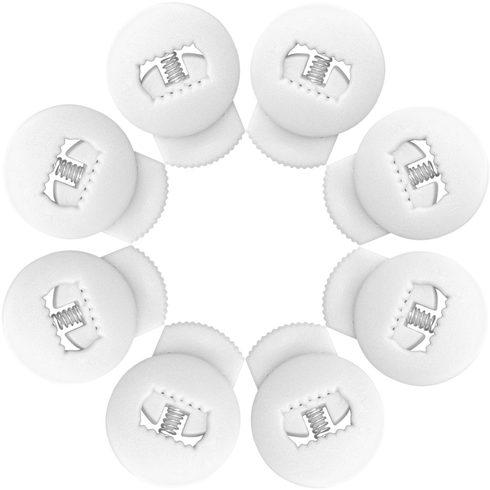 Jomeya Glove Locks, 8 Pack Baseball Glove Lace Locks, No More Knots Required, Universal Fit for Baseball and Softball Gloves (White)