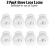 Jomeya Glove Locks, 8 Pack Baseball Glove Lace Locks, No More Knots Required, Universal Fit for Baseball and Softball Gloves (White) view 4