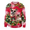 Colorful House Unisex's Ugly Christmas Jumper Sweater Printed Pullover, 3D Digital Print Sweatshirt(X-Large,Cat and Dog Red) view 1