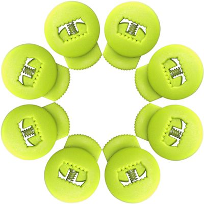 Jomeya Glove Locks, 8 Pack Baseball Glove Lace Locks, No More Knots Required, Universal Fit for Baseball and Softball Gloves (Neon Green)
