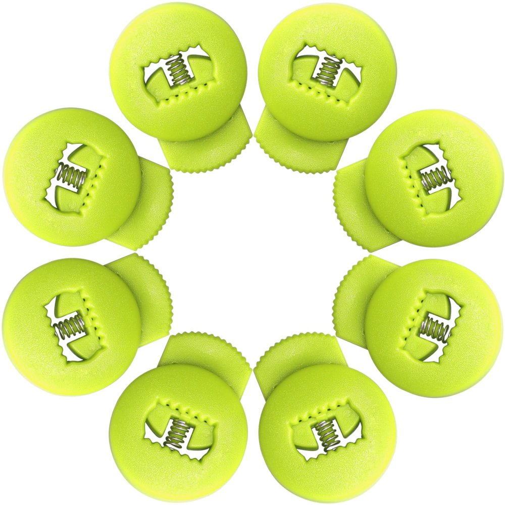 Jomeya Glove Locks, 8 Pack Baseball Glove Lace Locks, No More Knots Required, Universal Fit for Baseball and Softball Gloves (Neon Green)