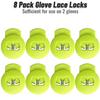 Jomeya Glove Locks, 8 Pack Baseball Glove Lace Locks, No More Knots Required, Universal Fit for Baseball and Softball Gloves (Neon Green) view 4