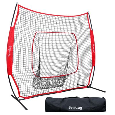 7x7 ft Baseball Hitting Net,Softball Practice Net for Hitting,Pitching,Throwing with Thickened Handbag,Baseball Training for All Levels