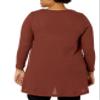EVANS Women's Plus Size Waffle Button Tunic, Spice view 2