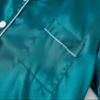 Hupohoi Unisex Girls Boys Kids Pajama Sets Button Down Satin Sleepwear Nighty 3PCS Silky Lounge Sets Nightwear Short Sleeve Long Pants, 3pcs-DarkGreen, 16 view 3